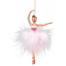 Χριστουγεννιάτικη Ακρυλική Μπαλαρίνα με Πούπουλα (17cm) 